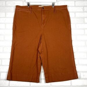 Madewell Emmett Wide-Leg Crop Pants Burnt Sienna, Size 37‎ Style J8985